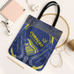 Curacao Football Tote Bag Blue Wave Geometric Caribbean Sports Motif