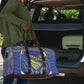 Curacao Football Travel Bag Blue Wave Geometric Caribbean Sports Motif
