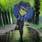 Curacao Football Umbrella Blue Wave Geometric Caribbean Sports Motif