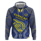 Custom Curacao Football Zip Hoodie Blue Wave Geometric Caribbean Sports Motif