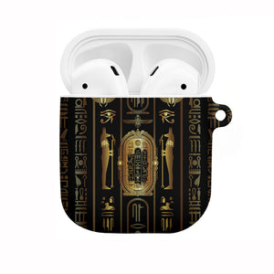 Egypt Cartouche AirPods Case Gold Pharaoh Hieroglyphics Patterns