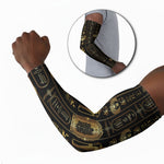 Egypt Cartouche Arm Sleeves Gold Pharaoh Hieroglyphics Patterns
