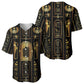 Egypt Cartouche Baseball Jersey Gold Pharaoh Hieroglyphics Patterns