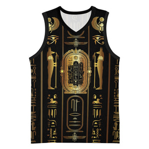 Egypt Cartouche Basketball Jersey Gold Pharaoh Hieroglyphics Patterns