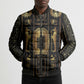 Egypt Cartouche Bomber Puffer Jacket Gold Pharaoh Hieroglyphics Patterns