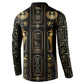 Egypt Cartouche Button Sweatshirt Gold Pharaoh Hieroglyphics Patterns