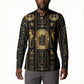 Egypt Cartouche Button Sweatshirt Gold Pharaoh Hieroglyphics Patterns