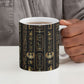 Egypt Cartouche Ceramic Mug Gold Pharaoh Hieroglyphics Patterns