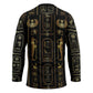 Egypt Cartouche Hockey Jersey Gold Pharaoh Hieroglyphics Patterns