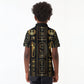Egypt Cartouche Kid Polo Shirt Gold Pharaoh Hieroglyphics Patterns