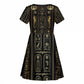 Egypt Cartouche Kid Short Sleeve Dress Gold Pharaoh Hieroglyphics Patterns