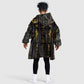 Egypt Cartouche Kid Wearable Blanket Hoodie Gold Pharaoh Hieroglyphics Patterns