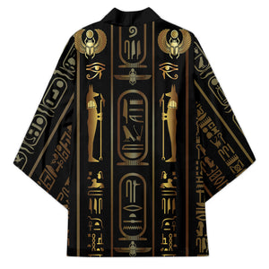 Egypt Cartouche Kimono Gold Pharaoh Hieroglyphics Patterns