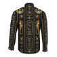 Egypt Cartouche Long Sleeve Button Shirt Gold Pharaoh Hieroglyphics Patterns