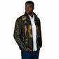 Egypt Cartouche Padded Jacket Gold Pharaoh Hieroglyphics Patterns
