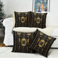 Egypt Cartouche Pillow Cover Gold Pharaoh Hieroglyphics Patterns