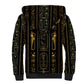 Egypt Cartouche Sherpa Hoodie Gold Pharaoh Hieroglyphics Patterns