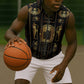 Egypt Cartouche Sleeveless Zip Hoodie Gold Pharaoh Hieroglyphics Patterns