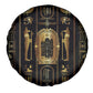 Egypt Cartouche Spare Tire Cover Gold Pharaoh Hieroglyphics Patterns
