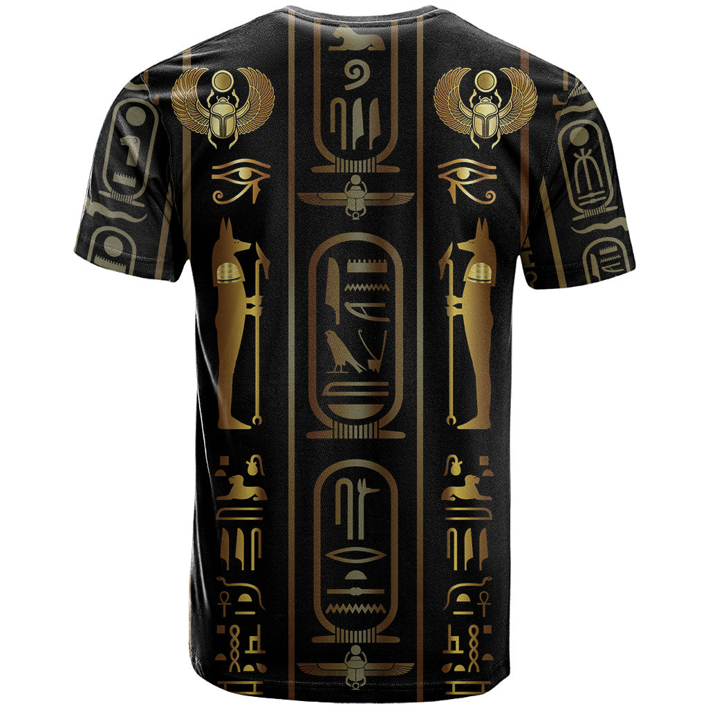 Egypt Cartouche T shirt Gold Pharaoh Hieroglyphics Patterns