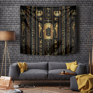 Egypt Cartouche Tapestry Gold Pharaoh Hieroglyphics Patterns