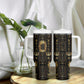 Egypt Cartouche Tumbler With Handle Gold Pharaoh Hieroglyphics Patterns