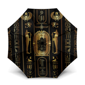 Egypt Cartouche Umbrella Gold Pharaoh Hieroglyphics Patterns