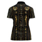Egypt Cartouche Women Polo Shirt Gold Pharaoh Hieroglyphics Patterns