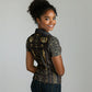 Egypt Cartouche Women Polo Shirt Gold Pharaoh Hieroglyphics Patterns