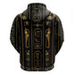 Egypt Cartouche Zip Hoodie Gold Pharaoh Hieroglyphics Patterns
