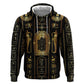 Egypt Cartouche Zip Hoodie Gold Pharaoh Hieroglyphics Patterns