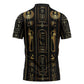 Egypt Cartouche Zipper Polo Shirt Gold Pharaoh Hieroglyphics Patterns
