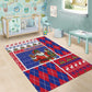 Haiti Christmas Area Rug Santa With Fanal Haitian Patchwork Style - African Pride