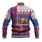 Haiti Christmas Baseball Jacket Santa With Fanal Haitian Patchwork Style - African Pride