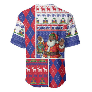 Haiti Christmas Baseball Jersey Santa With Fanal Haitian Patchwork Style DT05