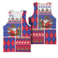 Haiti Christmas Basketball Jersey Santa With Fanal Haitian Patchwork Style - African Pride