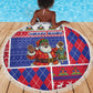 Haiti Christmas Beach Blanket Santa With Fanal Haitian Patchwork Style - African Pride