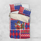 Haiti Christmas Bedding Set Santa With Fanal Haitian Patchwork Style - African Pride