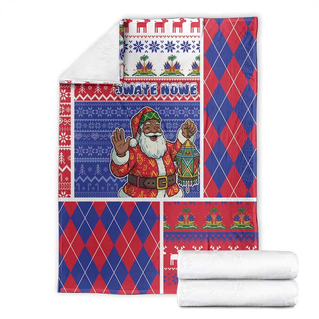 Haiti Christmas Blanket Santa With Fanal Haitian Patchwork Style - African Pride
