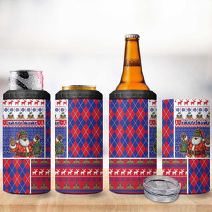 Haiti Christmas 4 in 1 Can Cooler Tumbler Santa With Fanal Haitian Patchwork Style - African Pride