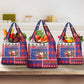 Haiti Christmas Grocery Bag Santa With Fanal Haitian Patchwork Style - African Pride