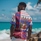 Haiti Christmas Hawaiian Shirt Santa With Fanal Haitian Patchwork Style - African Pride