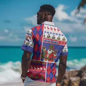 Haiti Christmas Hawaiian Shirt Santa With Fanal Haitian Patchwork Style - African Pride