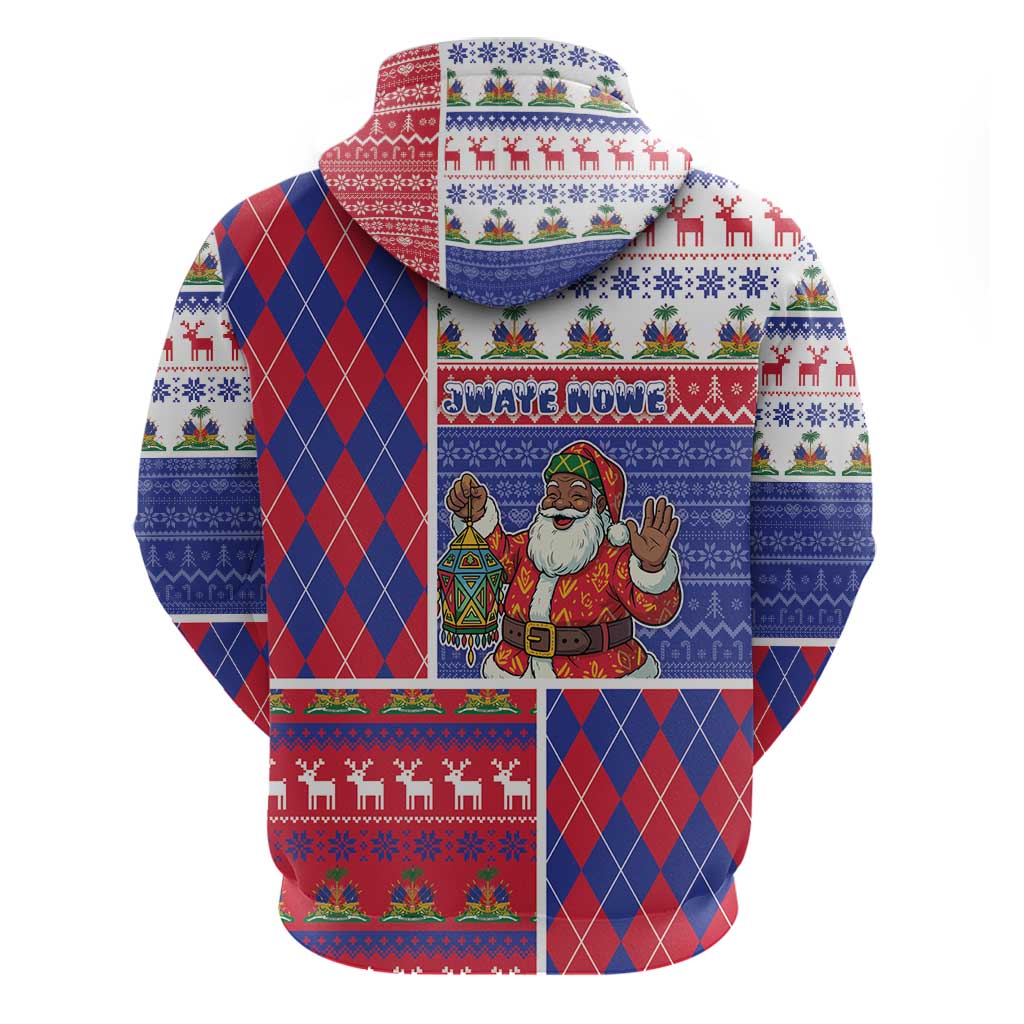 Haiti Christmas Hoodie Santa With Fanal Haitian Patchwork Style - African Pride