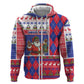 Haiti Christmas Hoodie Santa With Fanal Haitian Patchwork Style - African Pride