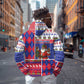 Haiti Christmas Hoodie Santa With Fanal Haitian Patchwork Style - African Pride