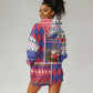 Haiti Christmas Hoodie Dress Santa With Fanal Haitian Patchwork Style - African Pride