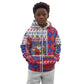 Haiti Christmas Kid Hoodie Santa With Fanal Haitian Patchwork Style - African Pride