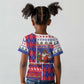 Haiti Christmas Kid T shirt Santa With Fanal Haitian Patchwork Style - African Pride