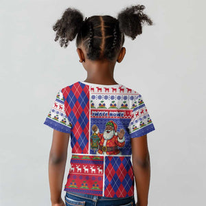 Haiti Christmas Kid T shirt Santa With Fanal Haitian Patchwork Style - African Pride